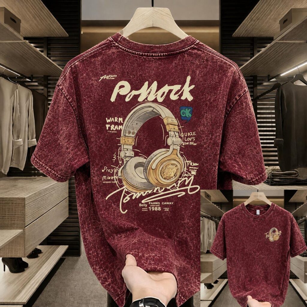 Burgundy Headphones Tee