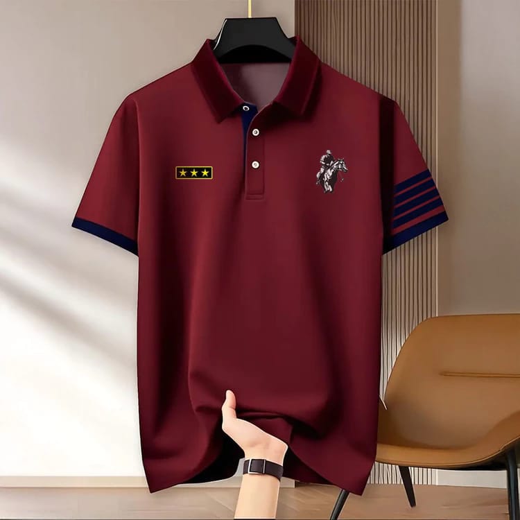 Maroon Crest Polo